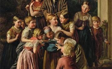 Ferdinand Georg Waldmüller (Wien 1793–1865 Hinterbrühl) Kindliche Neugierde, signiert, datiert Waldmüller 1851, Öl auf Holz, 63 x 50 cm, gerahmt (c) Dorotheum